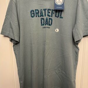 Life Is Good Men's Blue Grateful Dad Tee